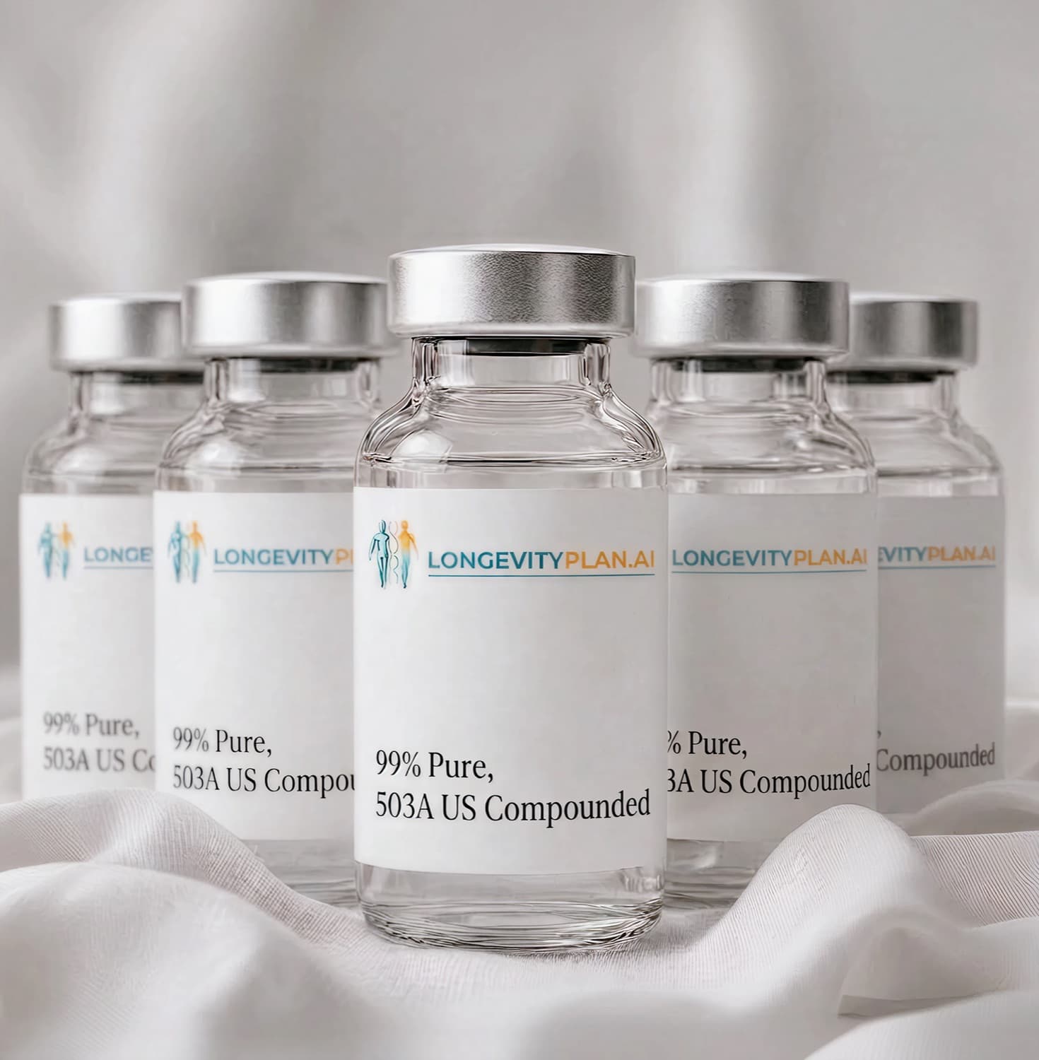 LongevityPlan research peptide vials