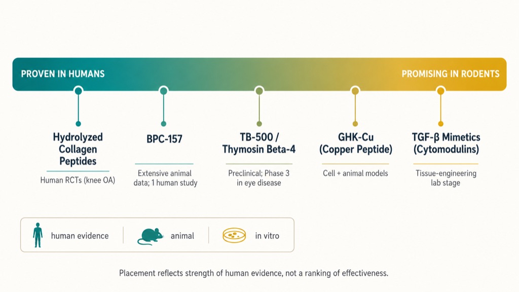 Each peptide plotted by the extent of human evidence supporting it