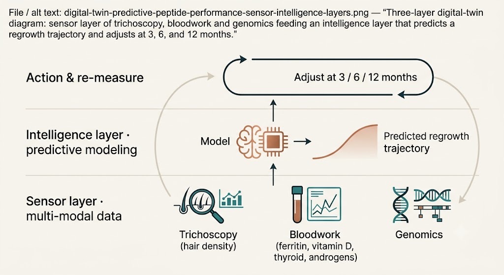 A Digital Twin turns hair density, bloodwork, and genomics into a forecast