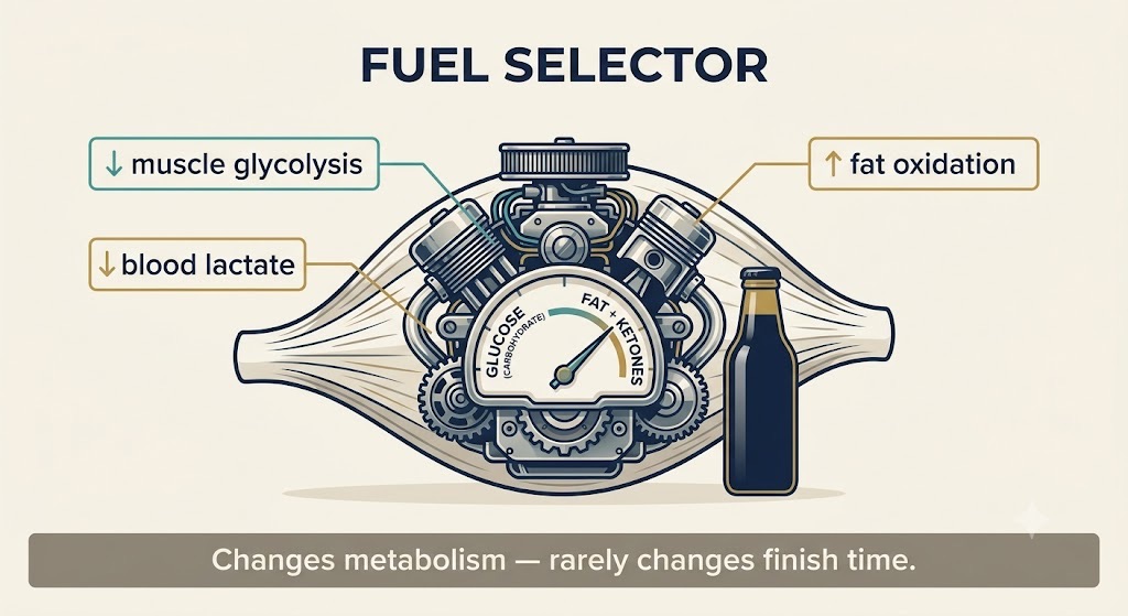 A ketone drink reliably rewrites which fuel your muscles burn. Whether that makes you faster is a separate question.