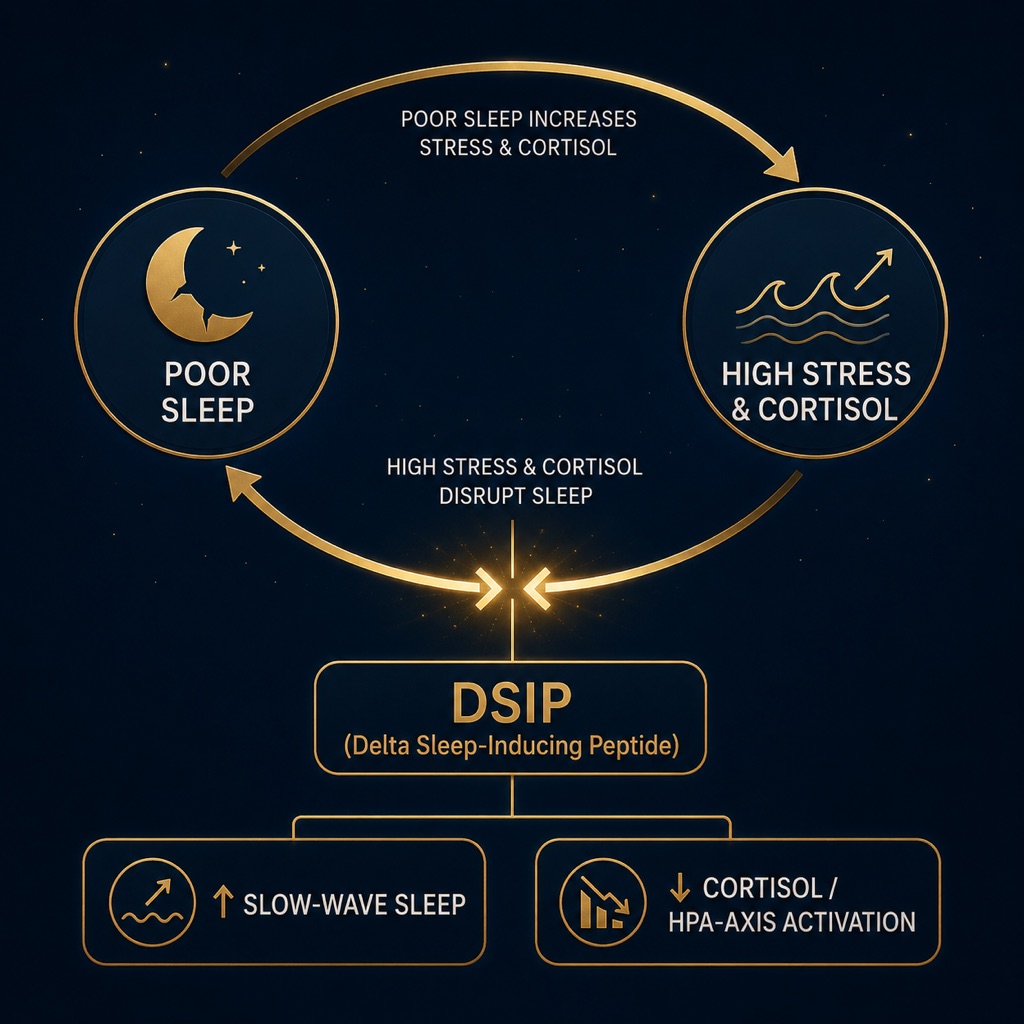 DSIP targets both sides of the sleep-stress loop