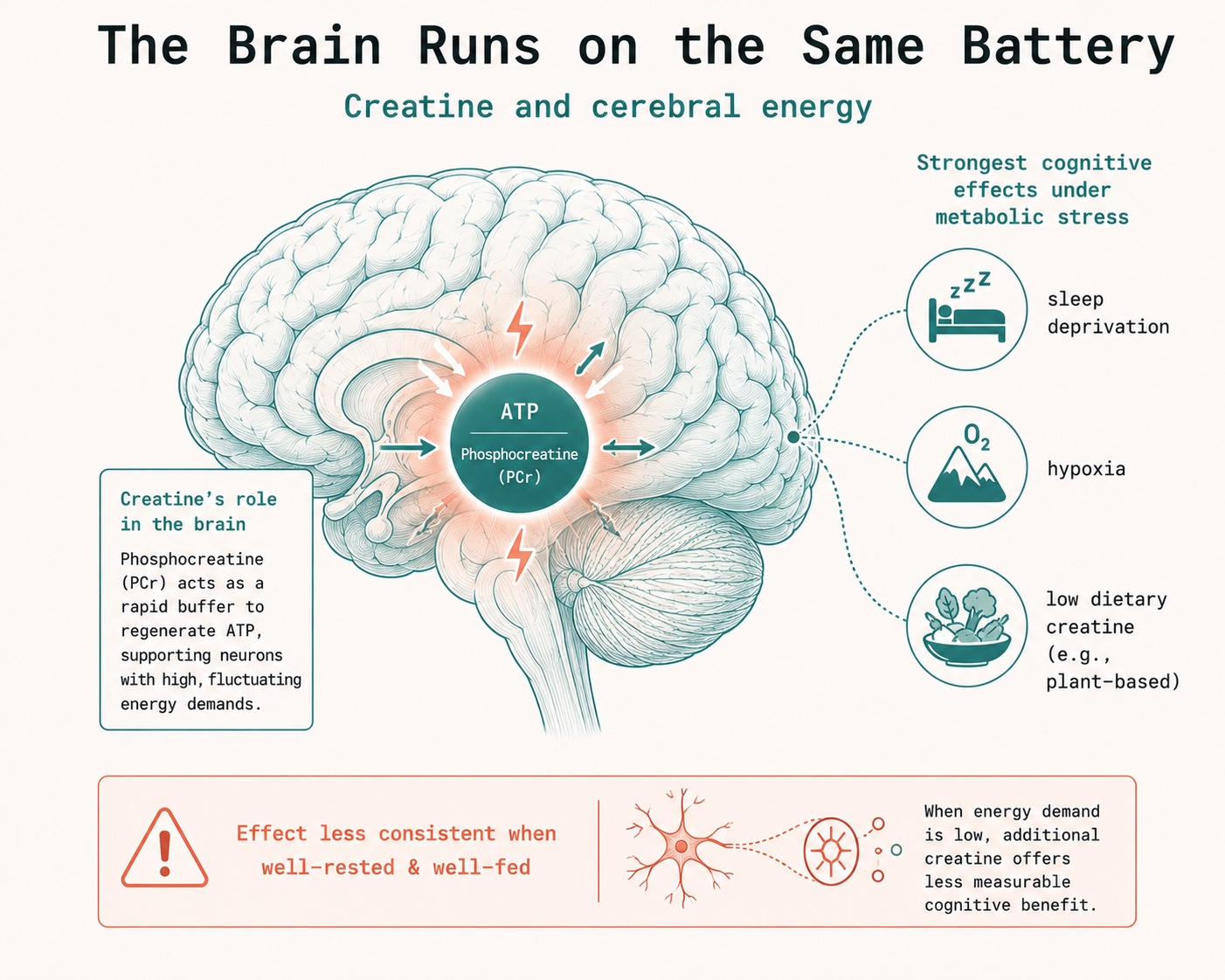 Creatine, brain energy, and metabolic stress