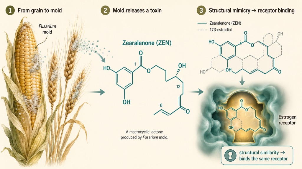 Zearalenone: How a Common Grain Mold Produces a Real Estrogen Mimic