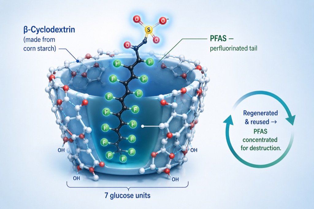 The Cyclodextrin "Molecular Cup": How DEXSORB Traps PFAS in Water