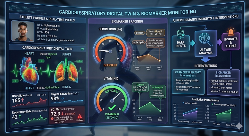 LongevityPlan.AI Cardiorespiratory Digital Twin data integration model