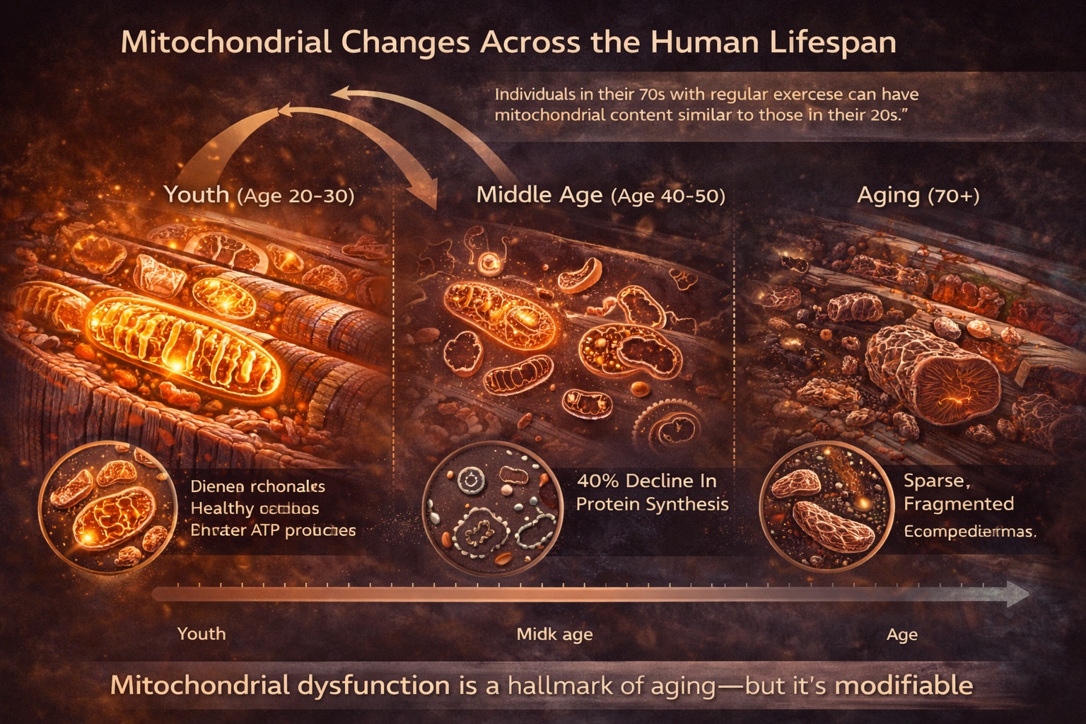 The arc of mitochondrial aging and intervention opportunities