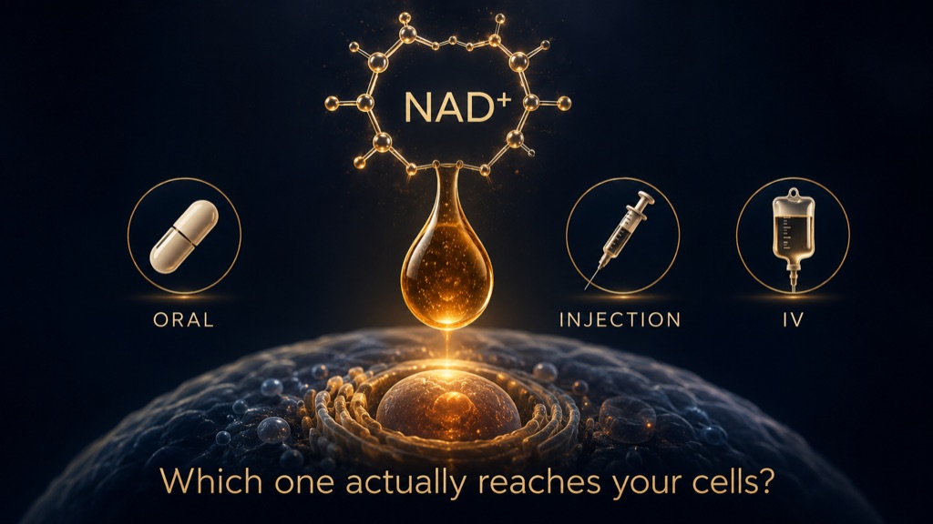 The NAD+ boom has three front doors: a pill, a shot, and a drip