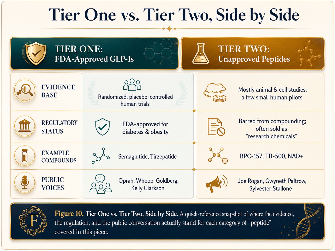 Tier One vs. Tier Two, Side by Side