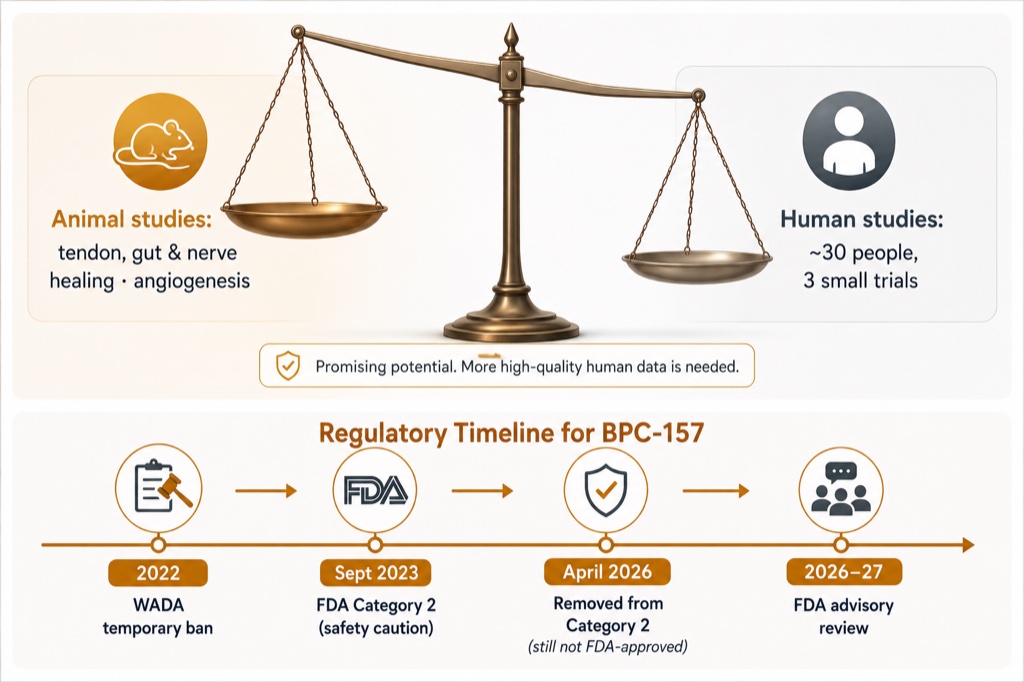 The excitement around regenerative peptides is real, and so is the gap between animal promise and human proof
