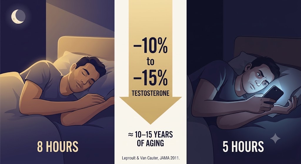 One week of five-hour nights dropped testosterone 10-15%