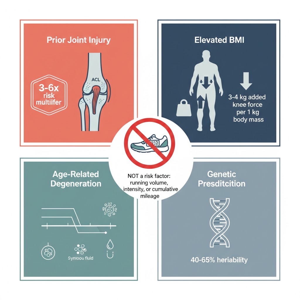 The four primary risk factors for osteoarthritis