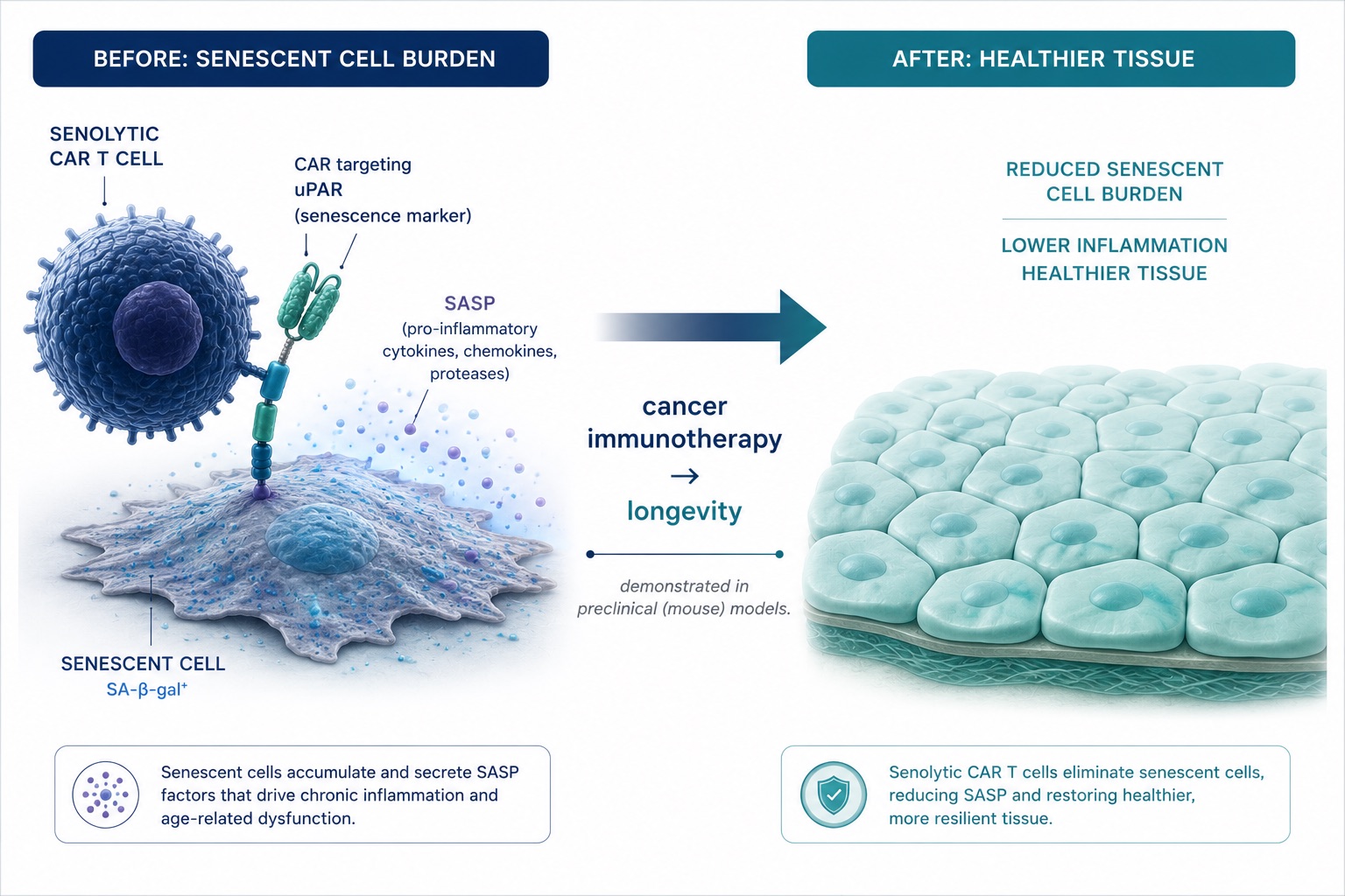 Senolytic CAR T Cells