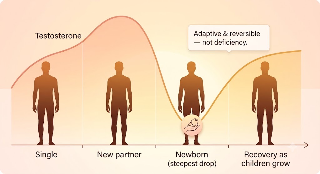 New fatherhood lowers testosterone by design