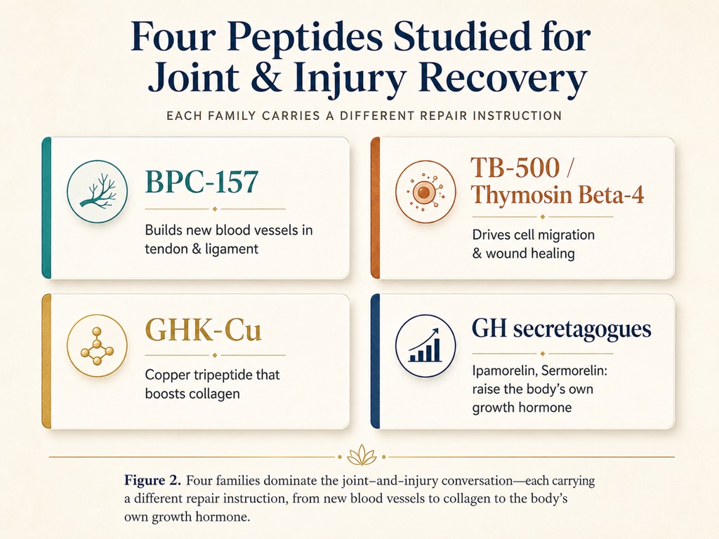 Four families dominate the joint-and-injury conversation